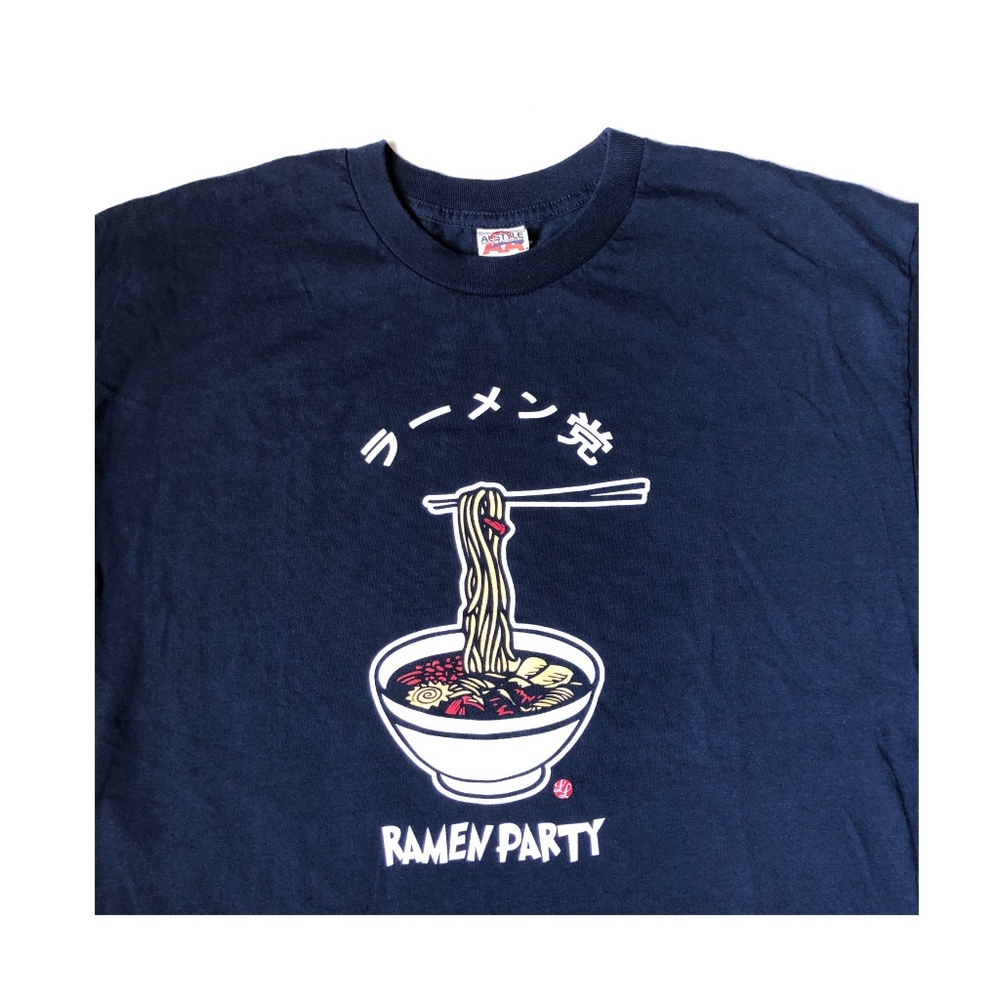 Ramen Party Men's Graphic T Shirt Navy Blue